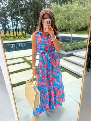 What's New Blue Floral Dress ~FINAL SALE~