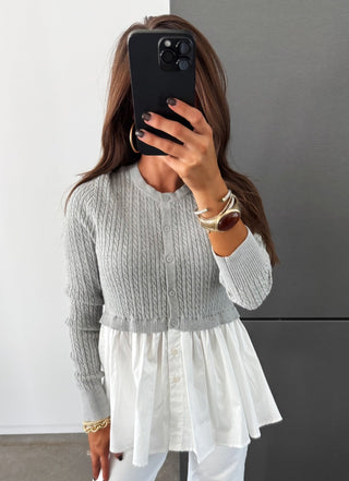 The Layered Look Grey Top - Instyle Boutique