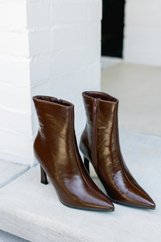 Sleek Stiletto Brown Ankle Boot