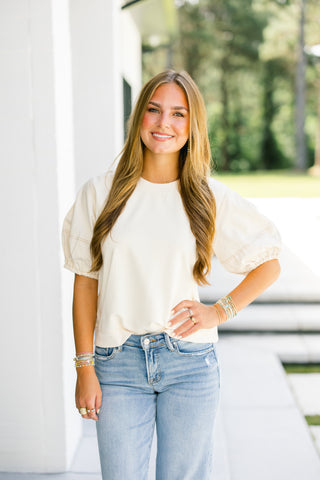Evan Ecru Top