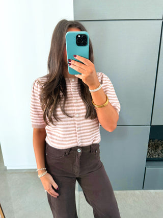 Posie Pink Striped Sweater Top
