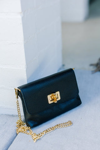 Vicky Black Leather Handbag - Instyle Boutique