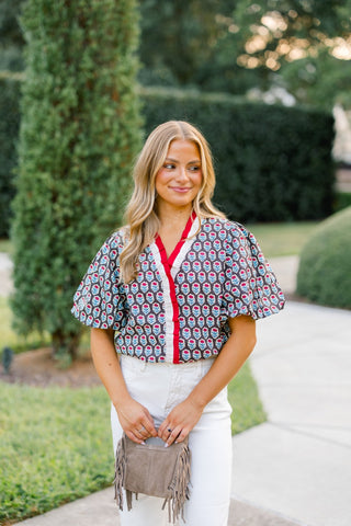 Dainty Florals Ruffle Top