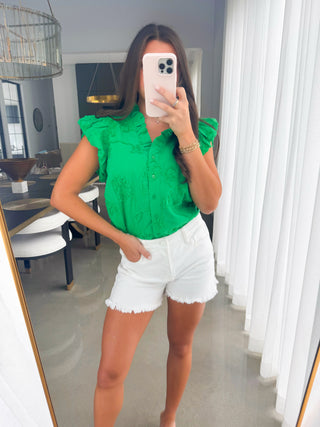 Remember Me Green Appliqué Top ~FINAL SALE~