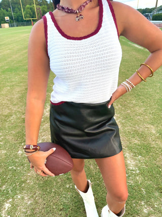 Wrapped in Black Faux Leather Skort - Instyle Boutique