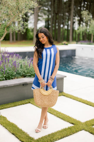 Blue Horizon Colorblock Dress - Instyle Boutique