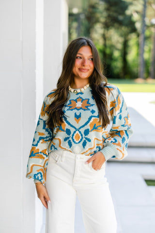 Sagebrush Mosaic Sweater - Instyle Boutique