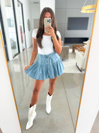 Do What's Right Denim Mini Skirt