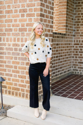 Keep It Neutral Polka Dot Sweater Top