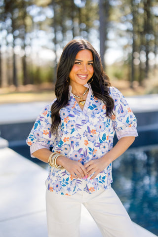 Let's Talk Lavender Mix Top - Instyle Boutique