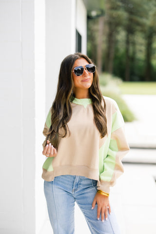 Love Without Limits Lime and Taupe Top