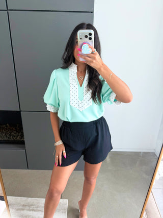 The Dot & Dash Top – Mint - Instyle Boutique