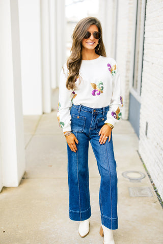 Fleur De Lis Sequin Top ~FINAL SALE~