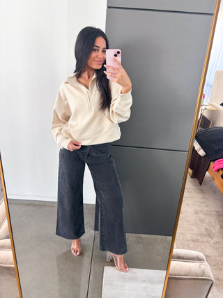 Luxe Latte Half Zip Pullover