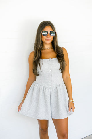 Flirty Feels Grey Romper