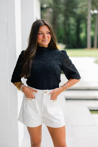 Glimmer & Go White Shorts