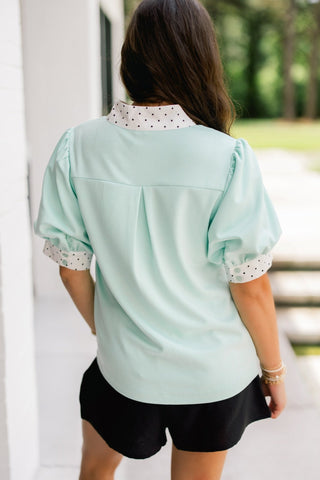 The Dot & Dash Top – Mint - Instyle Boutique