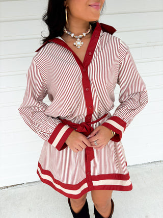 Riley Rust Striped Dress