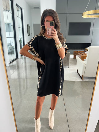 Wild Side Black Shift Dress