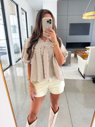 Sweet & Striped Smocked Top