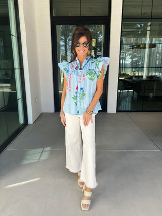 Morning Air Flutter Sleeve Top - Instyle Boutique