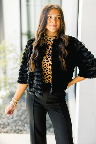 Fancy Darling Black Fur Coat