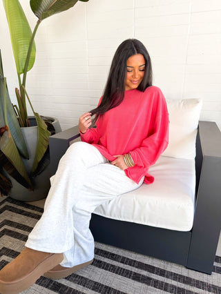 Red Rose Washed Top - Instyle Boutique