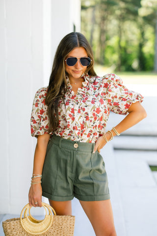 Fall In Love Ecru Floral Top