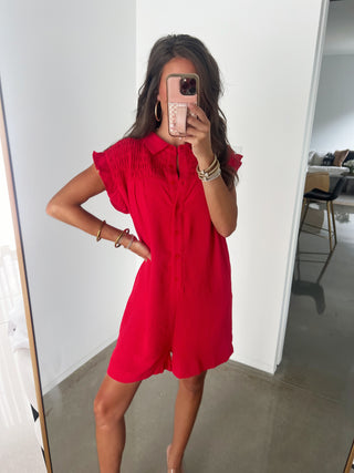Once In A Lifetime Red Romper