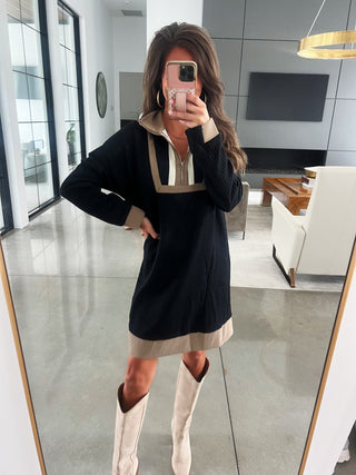 Downtown Energy Black Contrast Dress
