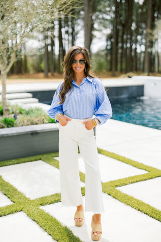 The Coastal Charm Blue Top - Instyle Boutique