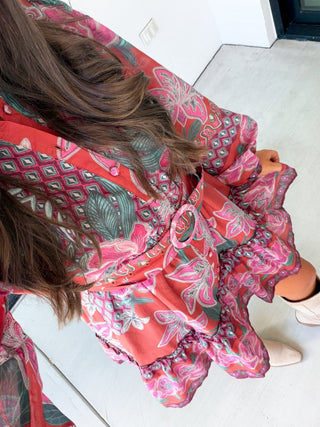 Keep It Real Rust Floral Dress - Instyle Boutique