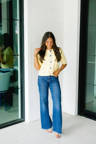 Lemon Drop Knit Jacket Top - Instyle Boutique