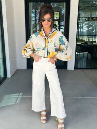 Call Me Later Yellow Printed Top - Instyle Boutique