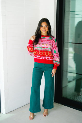Merriest Of All Pink & Red Sweater - Instyle Boutique