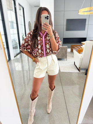 Retro Bloom Print Top