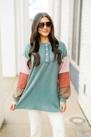 Sage And Rose Ribbed Top - Instyle Boutique