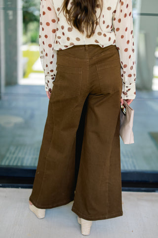 As Promised Brown Denim Pants