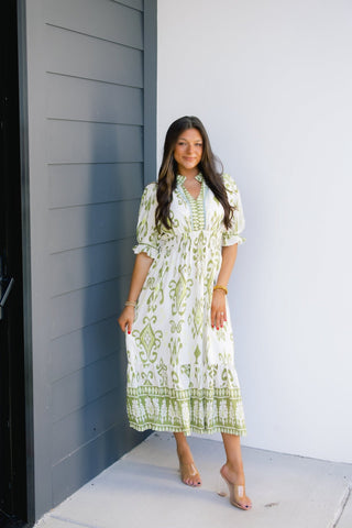 Secret Keeper Green Mix Dress - Instyle Boutique