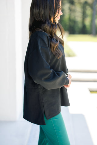 Girl On The Go Pullover-Black