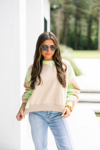 Love Without Limits Lime and Taupe Top