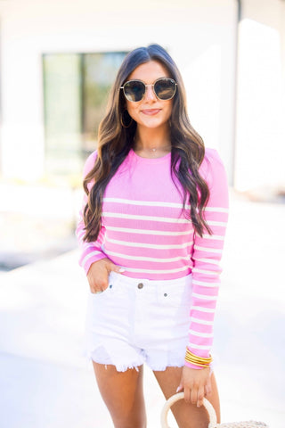 On My Way Lightweight Sweater - Pink ~BLACK FRIDAY DEAL~ - Instyle Boutique