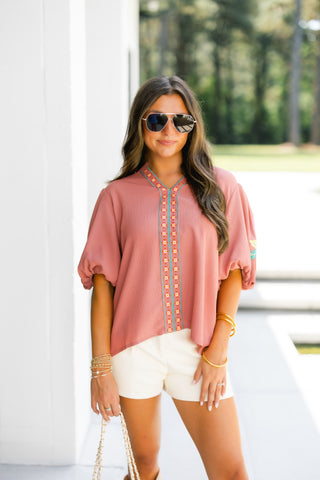 Keep It To Yourself Coral Rose Top