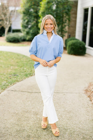 Easy On Me Periwinkle Top - Instyle Boutique