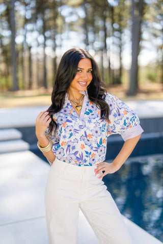 Let's Talk Lavender Mix Top - Instyle Boutique