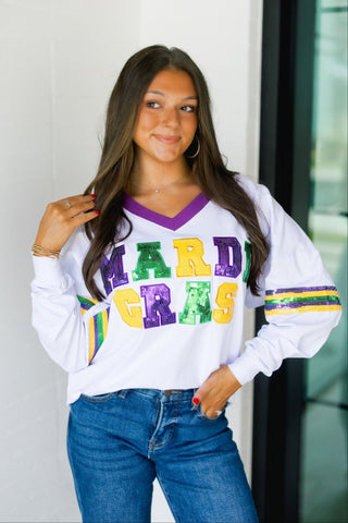 Shine Bright Mardi Gras Top - Instyle Boutique