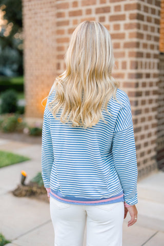 Better Together Blue Striped Top - Instyle Boutique