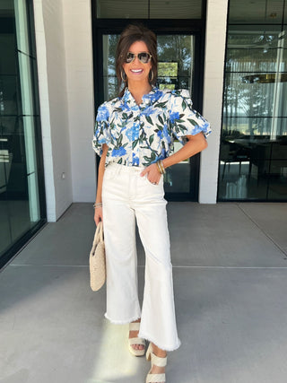 Always Summer Royal Blue Floral Top - Instyle Boutique