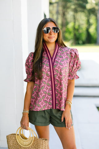 Pippa Printed Wine Top