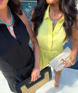 In The Sun Yellow Linen Romper - Instyle Boutique